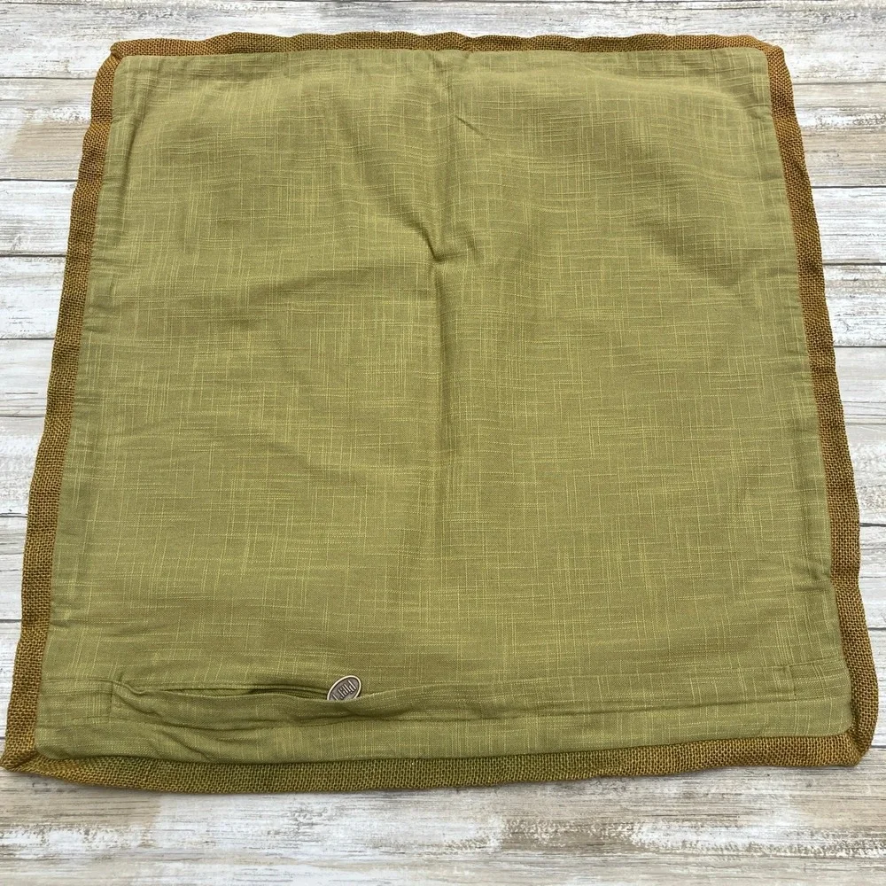 Pier 1 Throw Pillow Cover Sham Cotton Bohemian Green Cream Colorful 19.5